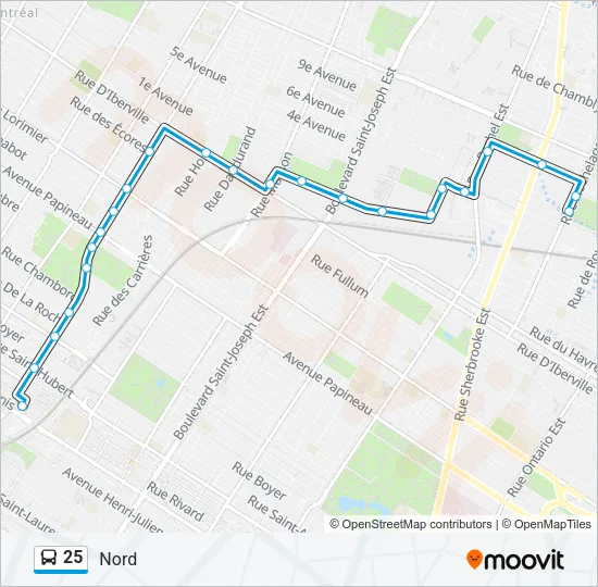 25 Bus Line Map