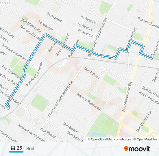 25 Bus Line Map
