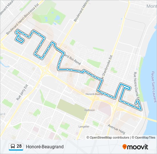 28 bus Line Map