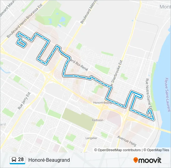 28 Bus Line Map