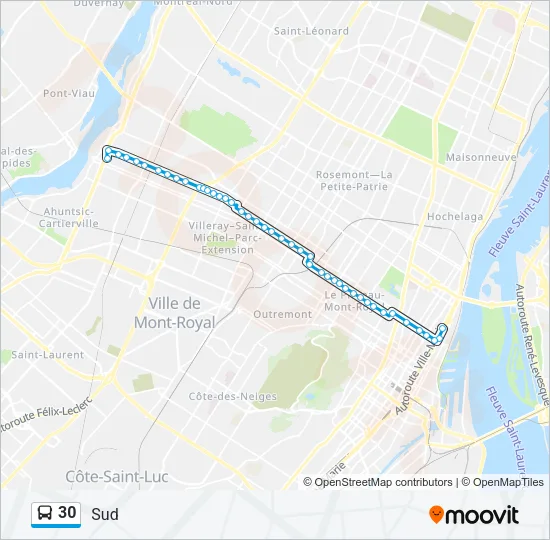 30 Bus Line Map