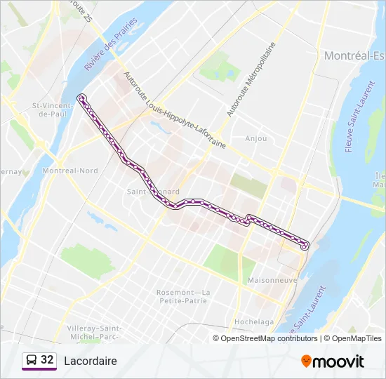 32 Bus Line Map