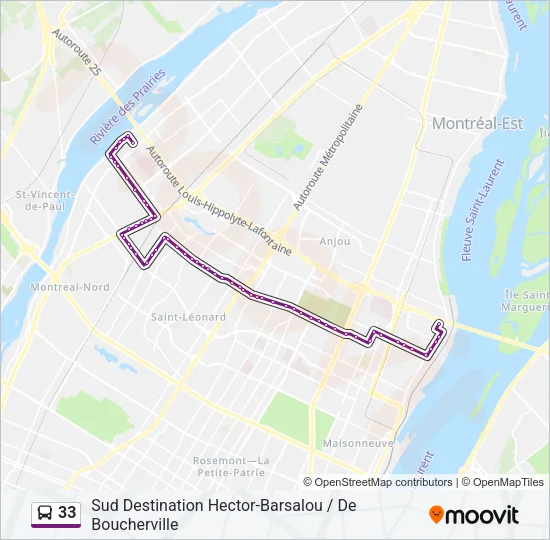 33 Bus Line Map