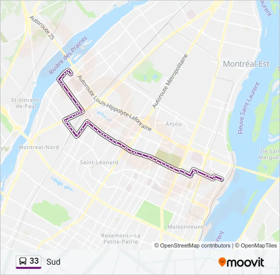 33 Bus Line Map
