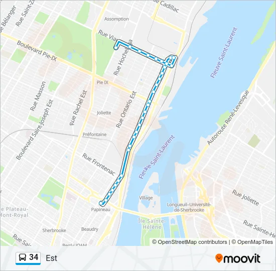 34 Bus Line Map
