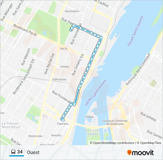 34 Bus Line Map