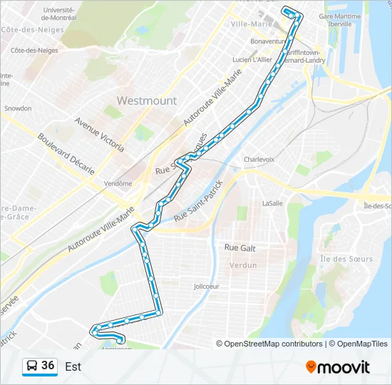 36 Bus Line Map