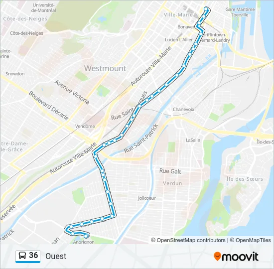 36 Bus Line Map