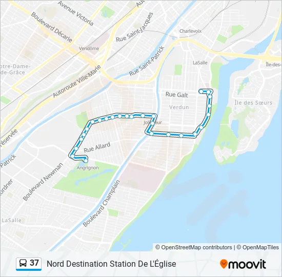 37 Bus Line Map