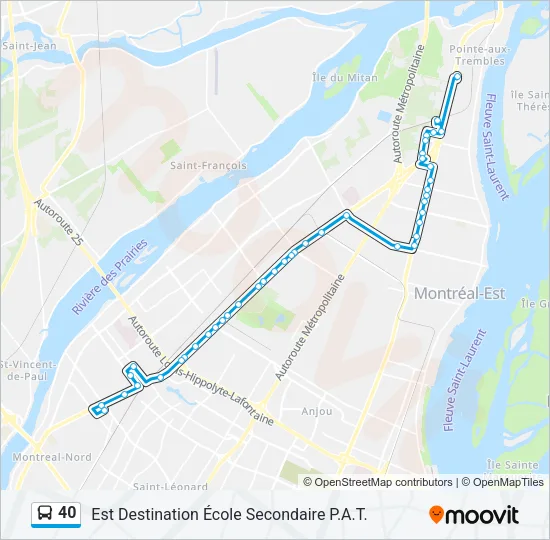 40 Bus Line Map