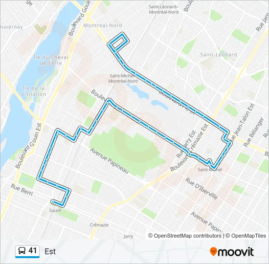 41 Bus Line Map