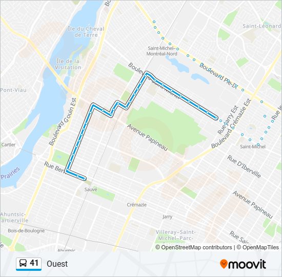 Plan de la ligne 41 de bus