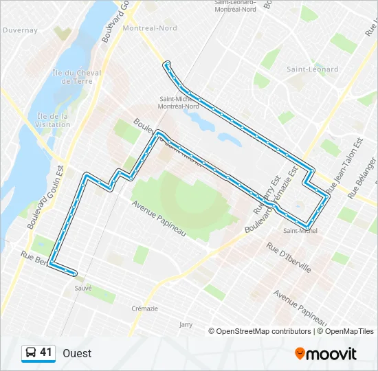 41 Bus Line Map