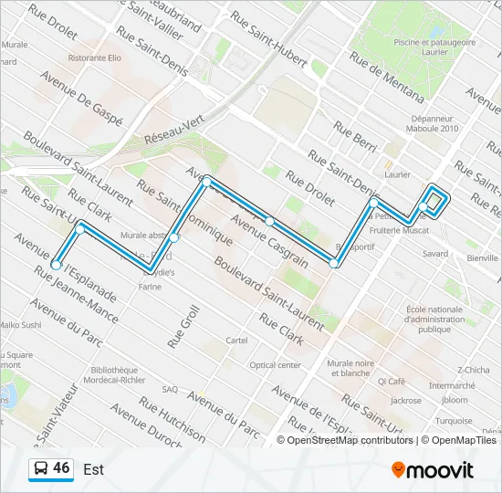 46 Bus Line Map