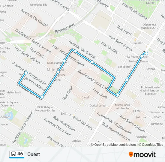 46 Bus Line Map
