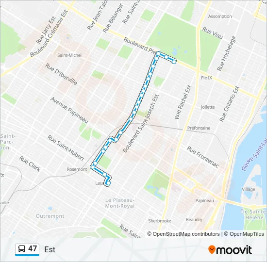 47 Bus Line Map