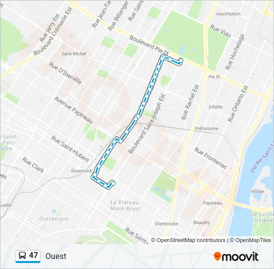 47 Bus Line Map