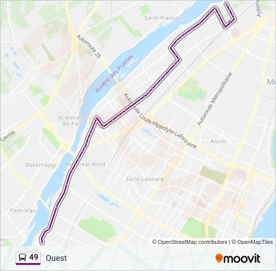 49 Bus Line Map