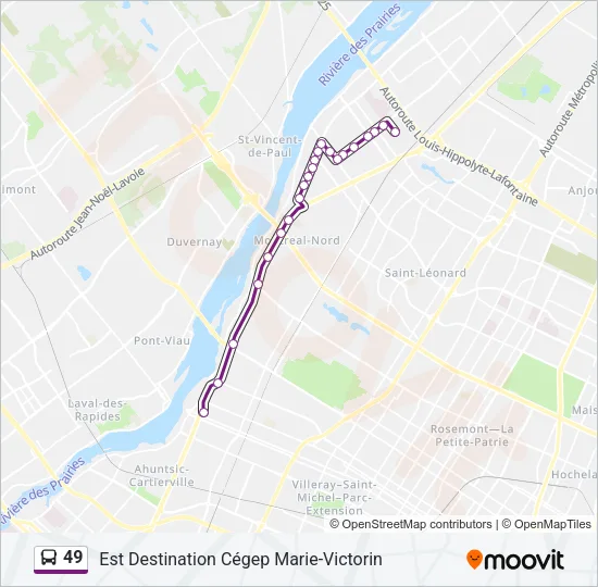 49 Bus Line Map
