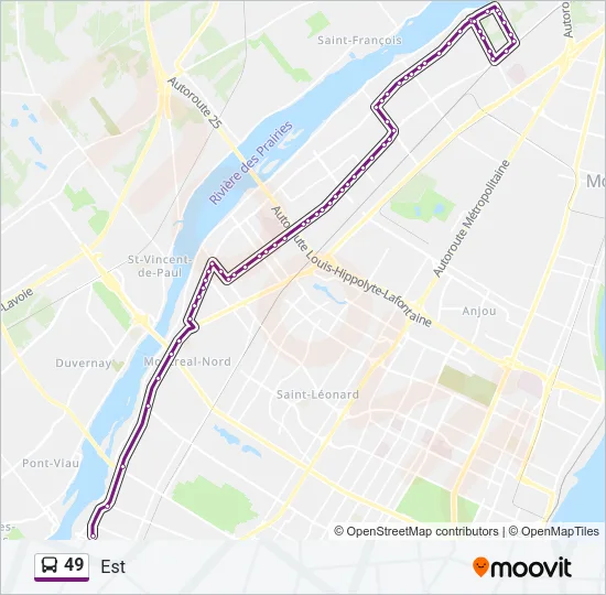 49 Bus Line Map