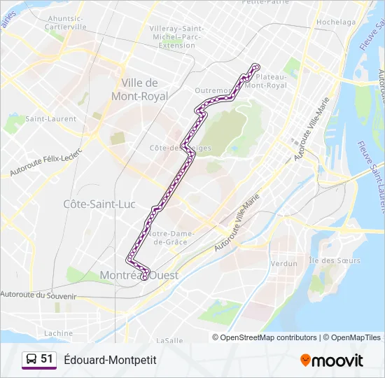51 Bus Line Map