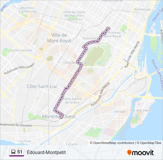 51 bus Line Map