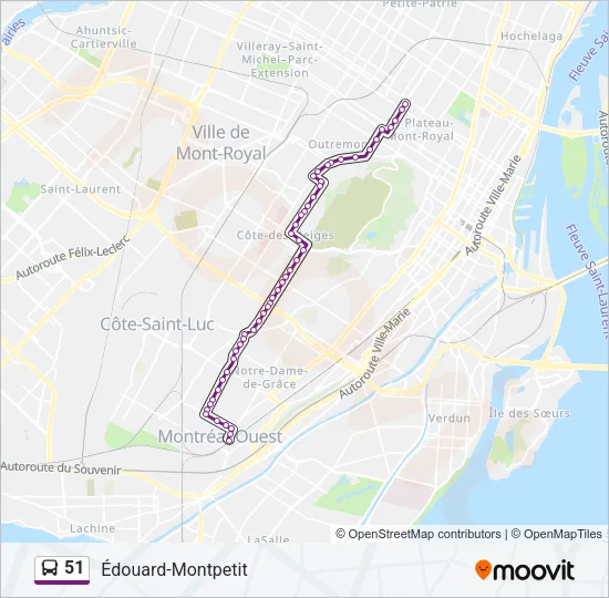 51 Bus Line Map
