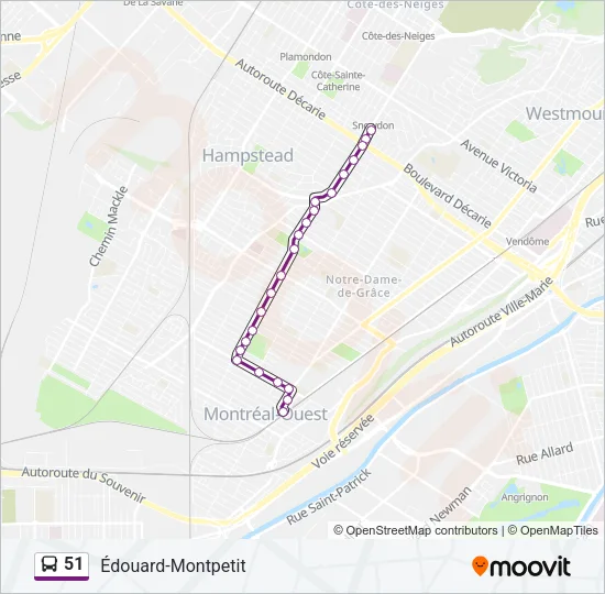 51 Bus Line Map