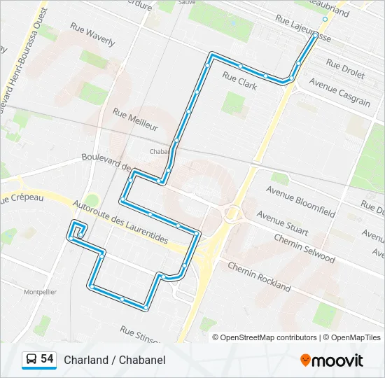 54 Bus Line Map
