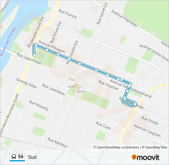 56 Bus Line Map