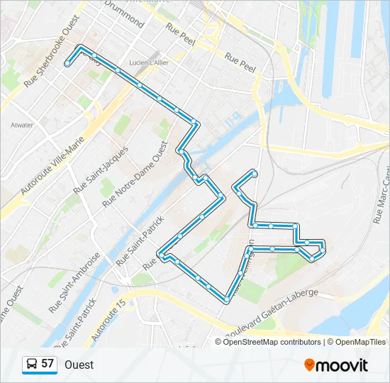 57 Bus Line Map