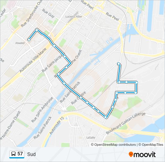 57 bus Line Map