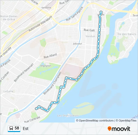 58 Bus Line Map