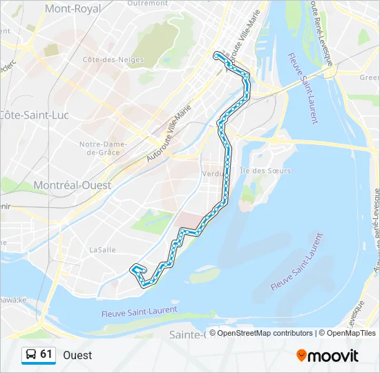 61 Bus Line Map