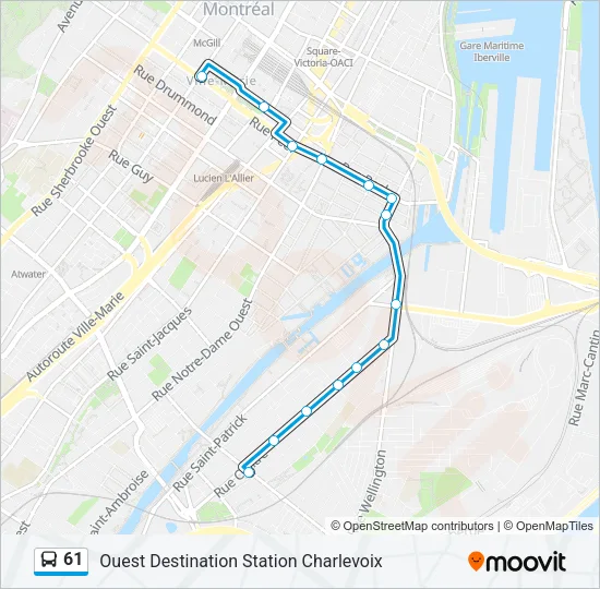 61 Bus Line Map