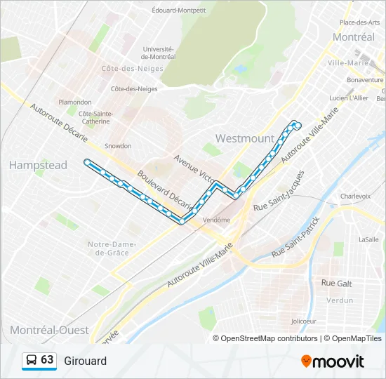 63 Bus Line Map