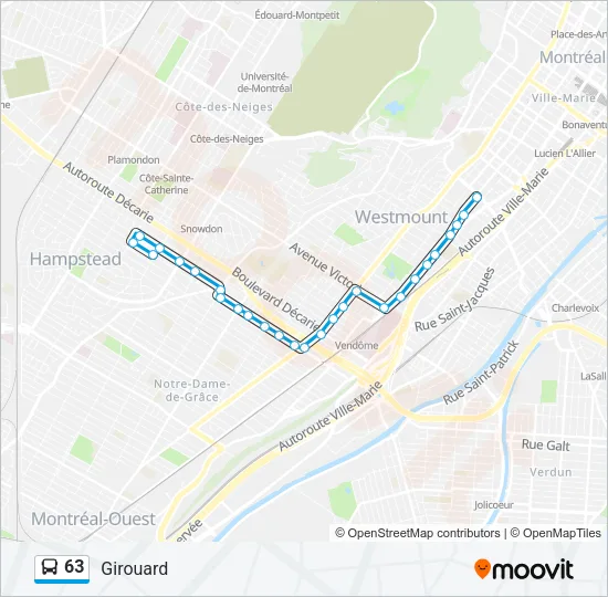 63 Bus Line Map