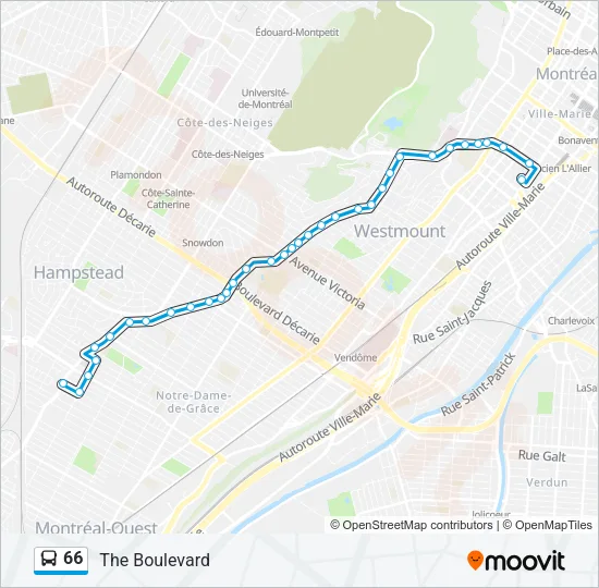 66 Bus Line Map
