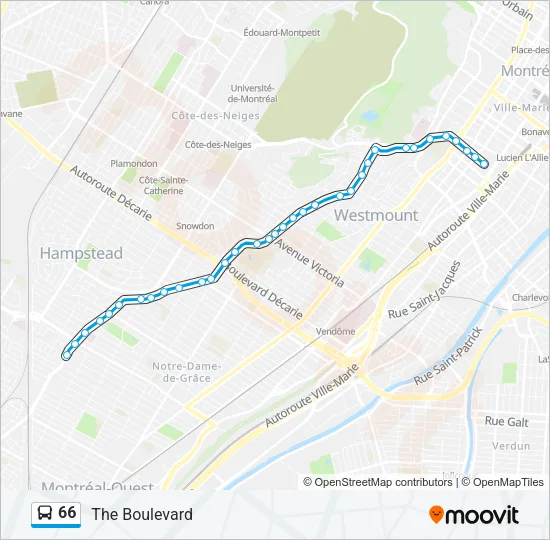 66 Bus Line Map