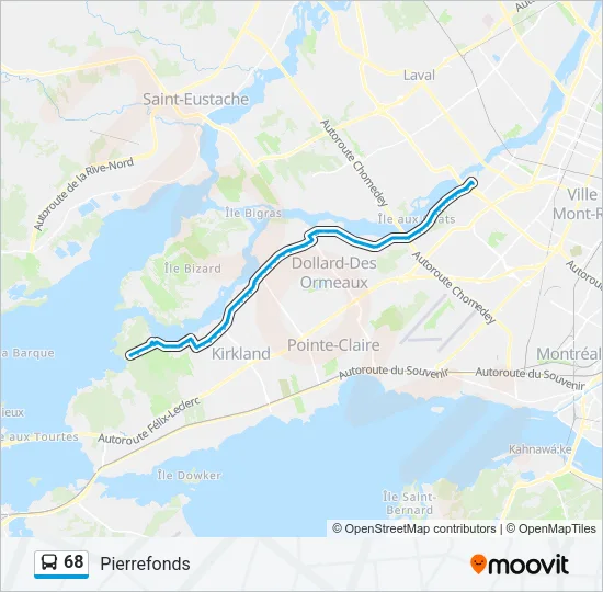 68 Bus Line Map