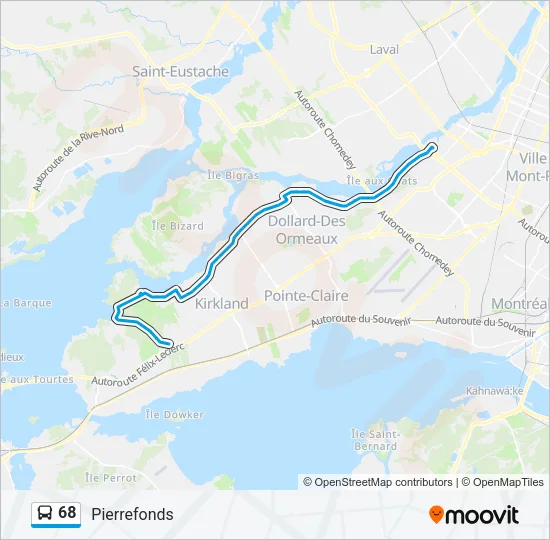 68 Bus Line Map