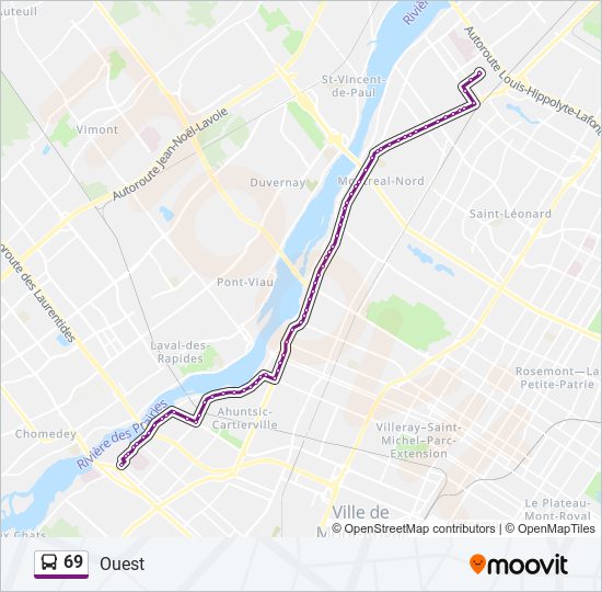 69 bus Line Map