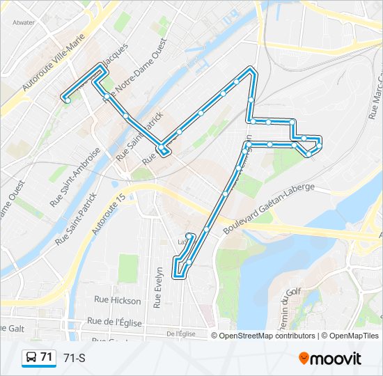 71 bus Line Map