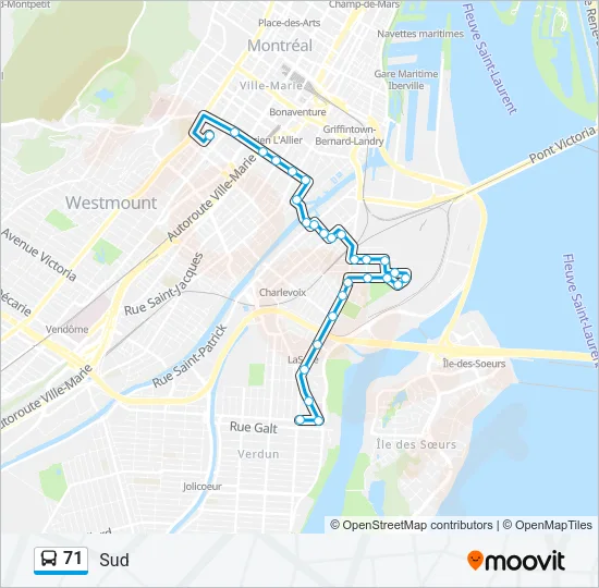 71 Bus Line Map