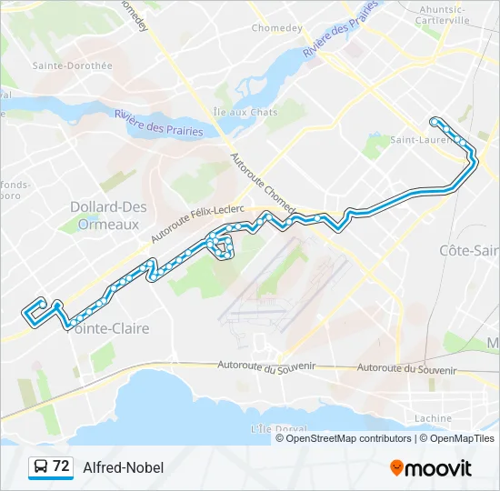 72 Bus Line Map