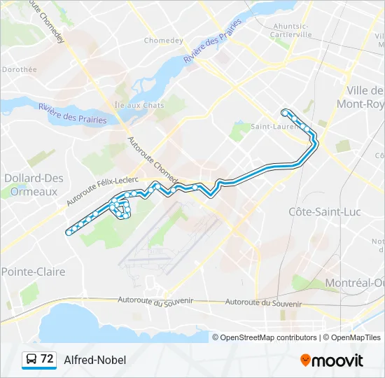 72 Bus Line Map