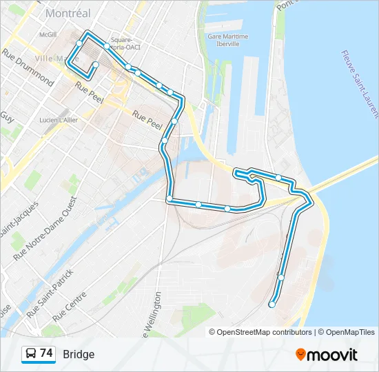 74 Bus Line Map