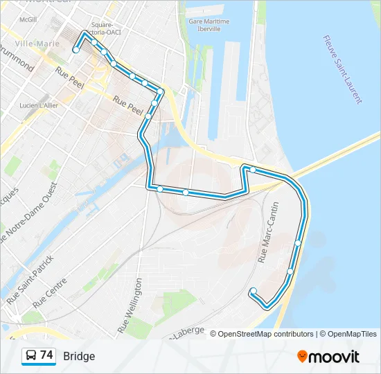 74 Bus Line Map