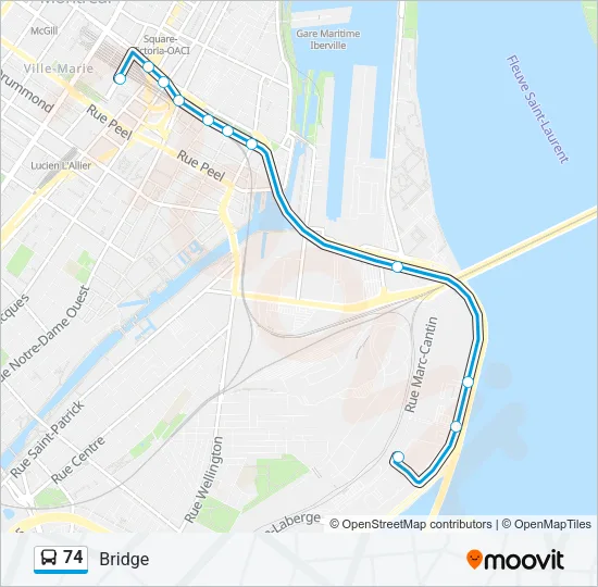 74 Bus Line Map