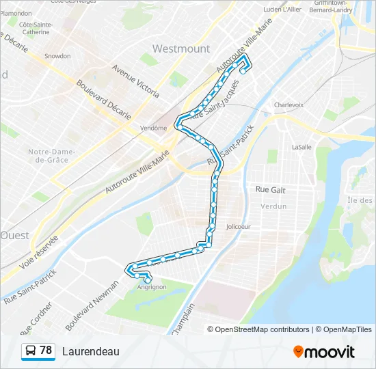 78 Bus Line Map